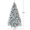 Costway 7.5ft Snow Flocked Hinged Christmas Tree Unlit Metal Stand